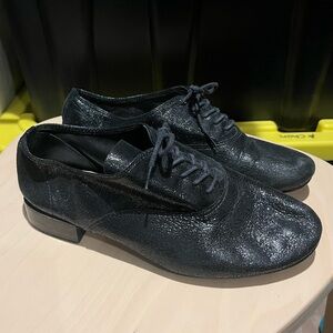 Repetto Black Shimmery Zizi Oxfords